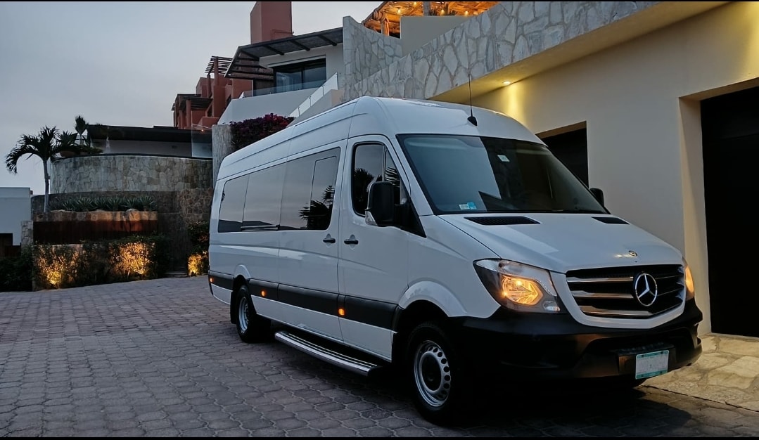 Exclusive transportation service thru Dunes Tours & Travel transportation provider. 15-passengers Mercedes-Benz Sprinter Van