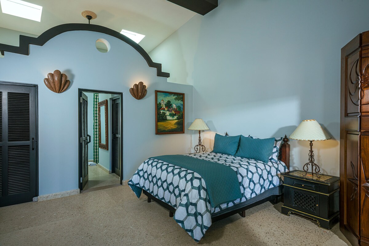 Bedroom at Villa Tortuga, a beachfront villa in Punta Bella, Los Cabos.