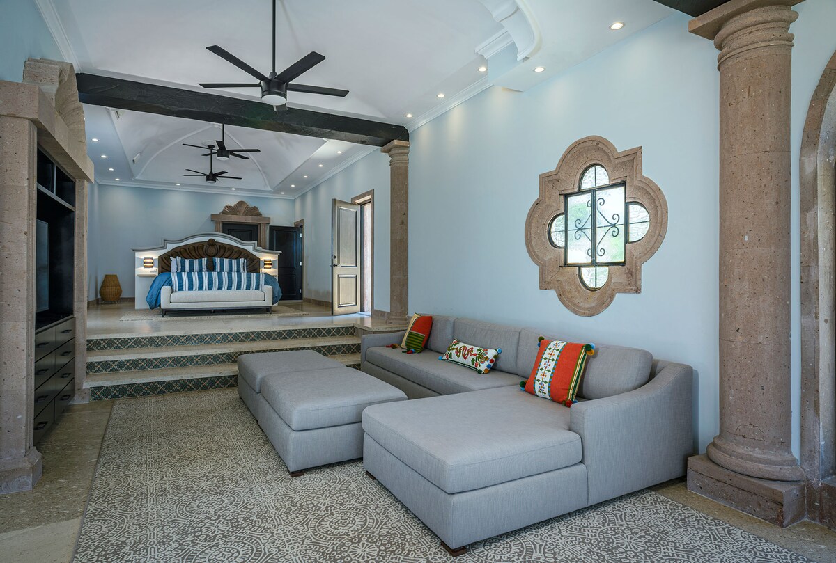 Bedroom at Villa Tortuga in Punta Bella, Los Cabos.