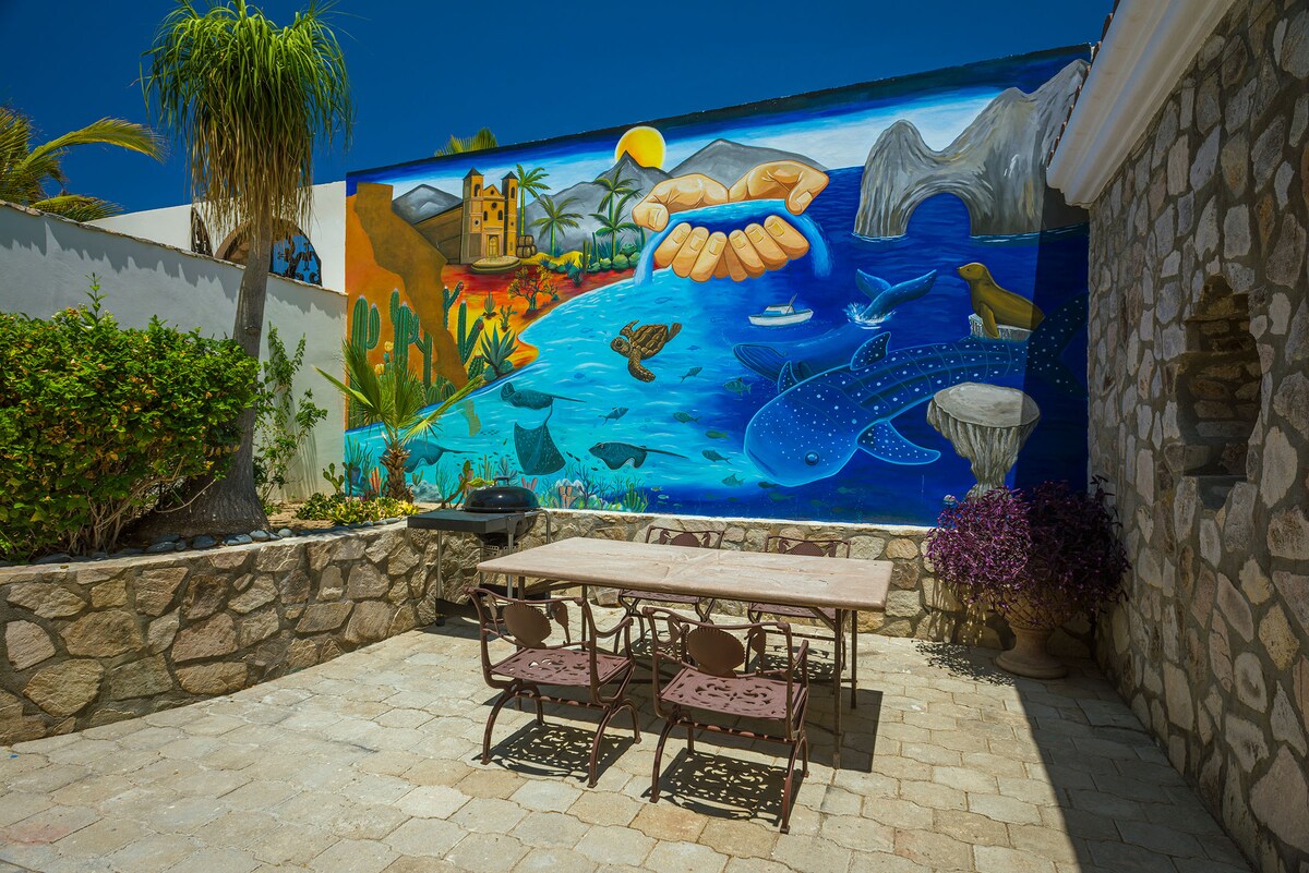 Playroom with games for children at Villa Tortuga, a family beachfront villa in Punta Bella, Los Cabos.