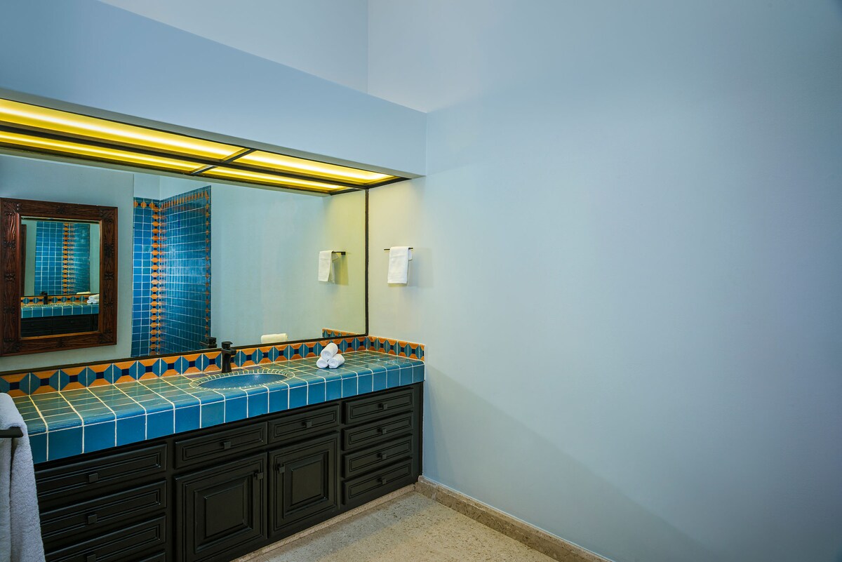 Bedroom at Villa Tortuga in Punta Bella, Los Cabos.
