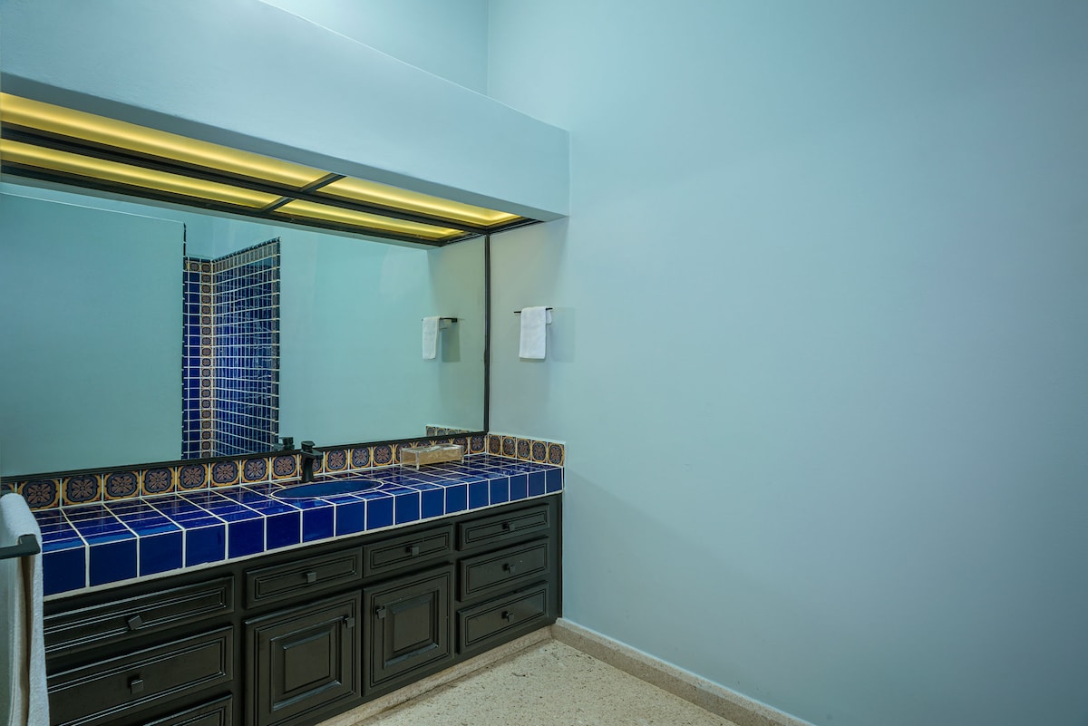 Bedroom at Villa Tortuga, a beachfront villa in Punta Bella, Los Cabos.