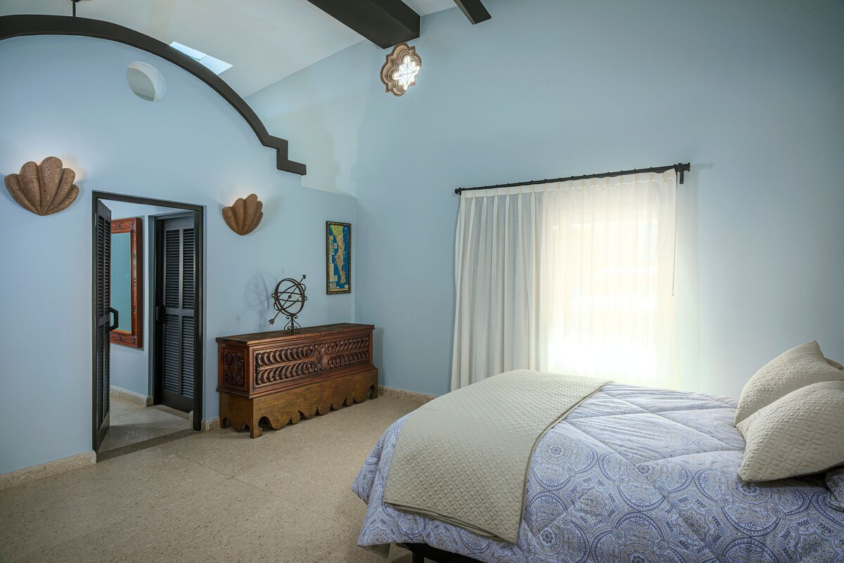 Bedroom at Villa Tortuga, a beachfront villa in Punta Bella, Los Cabos.