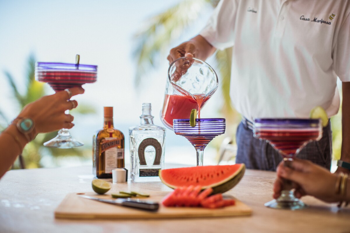 Carlos makes the best margaritas in town at Casa Mariposa Cabo!