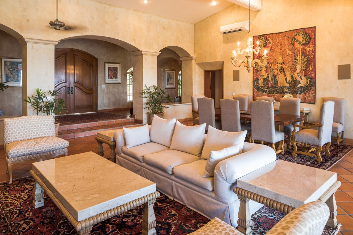 Another view of the great room and our high end wall tapestry.